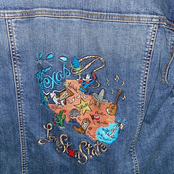 Denim Jacket with Texas on Back - Picture 3 of 4
